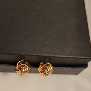 Elegant Gold Tone Knot Earrings